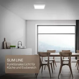 B.K.Licht LED Panel 1 29x29cm eckig 18W 2400lm 4000K spritzwassergeschützt weiß
