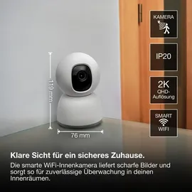 Osram SMART+ WiFi Kamera 360° 4MP 2K QHD Weiß