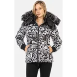 Cipo & Baxx "Jacken", Damen, Gr. L weiß, 100% Polyester, bedruckt, regular fit normal, Bündchen, Jacken Winterjacke, mit modischem Allover-Print, WM129