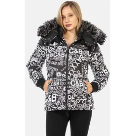 Cipo & Baxx "Jacken", Damen, Gr. L weiß, 100% Polyester, bedruckt, regular fit normal, Bündchen, Jacken Winterjacke, mit modischem Allover-Print, WM129