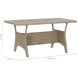 vidaXL Gartentisch 120 x 70 x 66 cm Grau