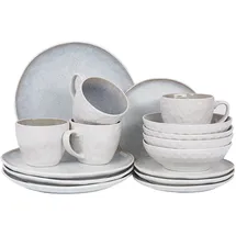 Beliani Sesame Tafelservice 16-tlg. hellgrau