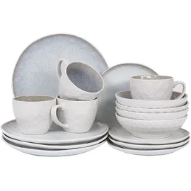 Beliani Sesame Tafelservice 16-tlg. hellgrau