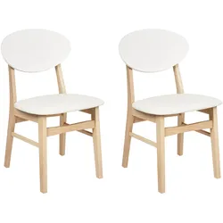 Esszimmerstuhl 2er Set AMERY Holz Creme