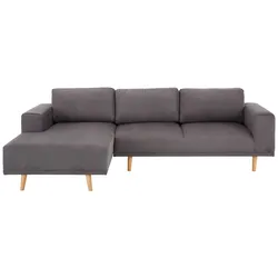 Ecksofa HOME AFFAIRE "Lasse L-Form", grau, B:273cm H:90cm T:167cm, Struktur fein( 100% Polyester), Filzoptik (100% Polyester), Luxus-Microfaser (100% Polyester), Sofas, im scandinavischen Stil mit Holzfüßen