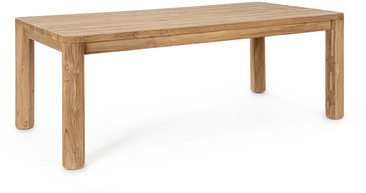 Gartenesstisch Maverick aus recyceltem Teakholz, massiver Stil, naturfarben, 200 cm, für 6–8 Personen