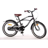 Tpfsports Black Cruiser Kinderfahrrad - Jungen 18 Zoll - Rücktritt + Handbremse - Schwarz