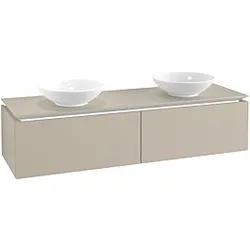 Villeroy & Boch Legato Waschtischunterschrank B599L0VK 160x38x50cm, LED-Beleuchtung, Soft Grey