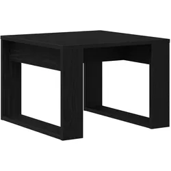 vidaXL Schwarzer Eichen Beistelltisch - 50x50x35 cm, Hergestellt aus engineered Holz