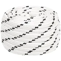vidaXL Leinen Bootsseil Geflochten 16 mmx25 m Polyester Weiß