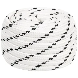 vidaXL Leinen Bootsseil Geflochten 16 mmx25 m Polyester Weiß