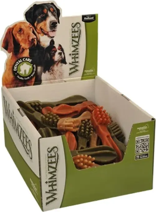 Whimzees Zahnbürsten Zahnkauartikel für Hunde L (18-27 kg) 30 Stück 2,02 kg