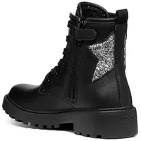 GEOX J Casey G Ankle Boot, Black/DK Silver, 28