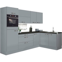 OPTIFIT Winkelküche »Cara«, mit Vollauszügen und Soft-Close-Funktion, Stellbreite 265 x 175 cm grau