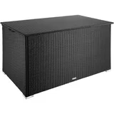 Tectake tectake® Auflagenbox, mit Aluminiumgestell und Rattangeflecht, komfortable Hubautomatik, 145 x 82,5 x 79,5 cm