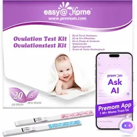 Easy@Home 20 Ovulationstest + 5 Schwangerschaftstest Frühtest: Empfindlich Fruchtbarkeitstest für Frauen 25 mIU/ml - Eisprung Teststreifen Kinderwunsch (20 LH + 5 HCG)