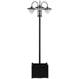 furnicato Gartenleuchte Solar Laterne Stehleuchte 189 cm, Metall, Schwarz, IP44 schwarz