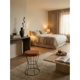 KADIMA DESIGN Sitzhocker Industrial Leder 35 x 48 x 35 cm Braun