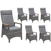 LC Garden »Keramo« Dining 6er Set Positionsstuhl Verstellsessel mit