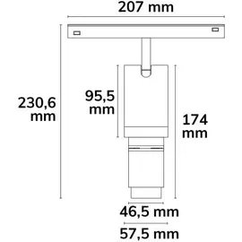 ISOLED Track48 Konturenstrahler SHAPE, 20W, 30°, schwarz, 4000K, CRI90, DALI dimmbar