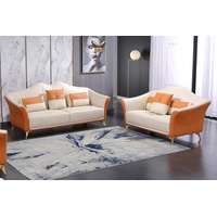 JVmoebel Sofa Orange-weiße Sofagarnitur 3+2 Sitzer modernes Design Neu Polster, Made in Europe orange