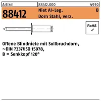 Industrial Quality Supplies Blindniete Alu/Stahl verzinkt Senkkopf B 5