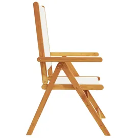 vidaXL Gartenstuhl Verstellbar 54,5 x 74 x 23 cm cremeweiß 4 St.