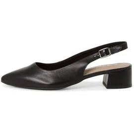 TAMARIS Damen Sling Pump mit Blockabsatz Leder, schwarz, 36 EU