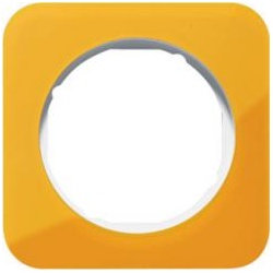 Abdeckrahmen R.1, 1-fach (orange transparent / polarweiß glänzend)