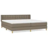 vidaXL Boxspringbett mit Matratze Taupe 160x200 cm Stoff