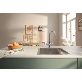 Grohe Starter Kit Blue Pure BauCurve Spültischb. mit Ultrasafe-Filter chrom