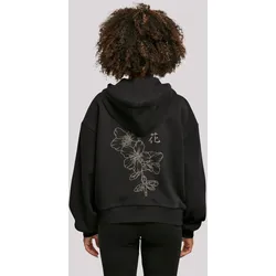 T-Shirt F4NT4STIC "Japan Flower", Damen, Gr. 3XL, schwarz, Obermaterial: 100% Baumwolle, casual, oversize, Langarm ohne Bündchen, Shirts, Print