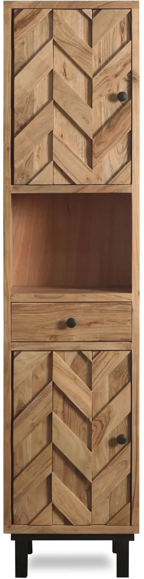 WOLFMÖBEL Hochschrank Cross Holz Braun Akazie