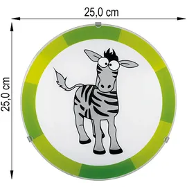 ETC Shop Decken Lampe Kinder Zimmer Motiv Zebra Alexa Google App im Set inkl. Smart Home Rgb Led Leuchtmittel
