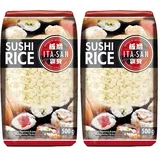 ITA-SAN Sushi Reis, Rundkorn 1. Qualität, 100% sortenrein, schnell und einfach zubereitet, vegan, halal, glutenfrei (1 x 500 g) (Packung mit 2)