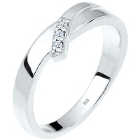 DIAMORE Ring Damen Verlobung Trio Diamant (0.06 ct.) in 925 Sterling Silber