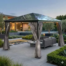 Jet-Line Gartenpavillon 3 x 4,2 m Anthrazit-Braun