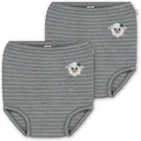 normani Outdoor Sports 2er Pack Baby Merino Windelhose Tokoroa in Grau gestreift | Gr.: 98