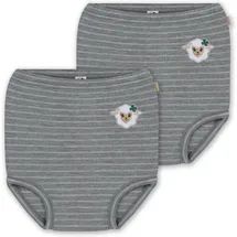 normani Outdoor Sports 2er Pack Baby Merino Windelhose Tokoroa in Grau gestreift | Gr.: 98