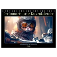 Calvendo Der humoristische Katzen Kalender (Tischkalender 2026 DIN A5