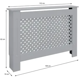 ML-Design Heizkörperverkleidung Wabenmuster 112x19x82 cm Grau MDF lackiert