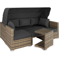 TecTake San Marino Polyrattan Lounge-Set natur