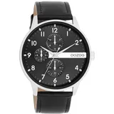 Oozoo Herrenuhr C11309 Schwarz Lederband 45 mm - Schwarz