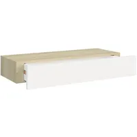 vidaXL Wandregal 60 x 23,5 x 10 cm Eichen-Optik und Weiß