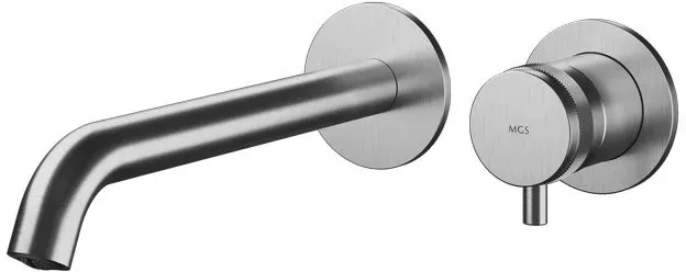 MGS MILANO Ergon ER294 Waschtisch-Wandarmatur 200mm Ausladung - Edelstahl