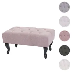 Ottomane Chesterfield, Sitzhocker Fu√üablage Hocker, wasserabweisend Stoff/Textil 39x77x47cm ~ hellrosa