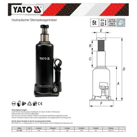 Yato Wagenheber Stahl 5 t schwarz