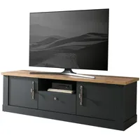 Furn.design TV-Lowboard grau und Wotan Eiche Landhaus TV Unterteil