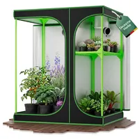Grow Zelt für Pflanzen Zuchtzelt Gewächshaus Box Zuchtschrank Garten Anzucht Gemüse Kräuter Grow Schrank Indoor Blumen klein Tomaten Hydro Green Kingpower, Größe:120 x 90 x 145 cm (13)