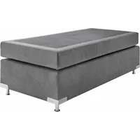 Westfalia Schlafkomfort Boxspringbett "Holland", grau, B:92cm L:201cm, Microvelours (100%